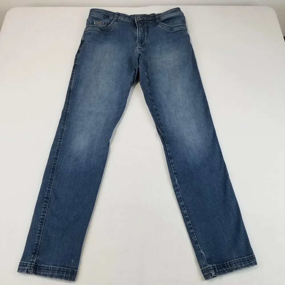 Kuhl Jeans Mens 34x34 Blue Medium Wash Straight Stretch Denim Organic Cotton